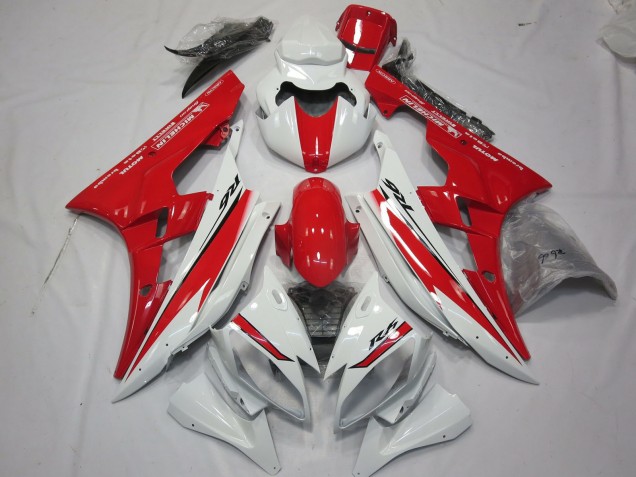 Conception De Style Blanc Rouge 2006-2007 Yamaha R6 Carénage Moto Conception De Style Blanc Rouge 2006-2007 Yamaha R6 Carénage Moto