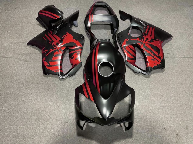 Crane Noir Mat & Rouge 2001-2003 Honda CBR600 F4i Carénage Moto Crane Noir Mat & Rouge 2001-2003 Honda CBR600 F4i Carénage Moto