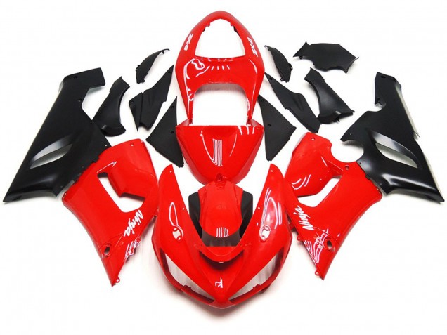 Décalcomanies Blanches Rouges Brillantes Unies 2005-2006 Kawasaki ZX6R Carénage Moto Décalcomanies Blanches Rouges Brillantes Unies 2005-2006 Kawasaki ZX6R Carénage Moto