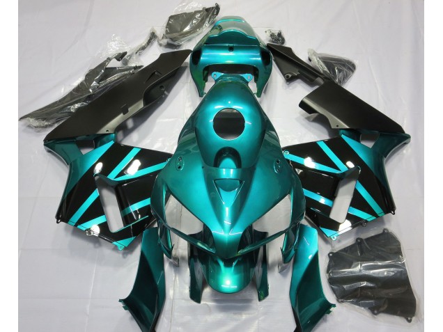 Design Bleu Sarcelle & Noir Brillant 2005-2006 Honda CBR600RR Carénage Moto Design Bleu Sarcelle & Noir Brillant 2005-2006 Honda CBR600RR Carénage Moto