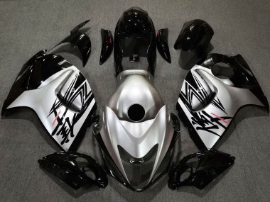 Design Noir Brillant & Argent 2008-2020 Suzuki GSXR 1300 Carénage Moto