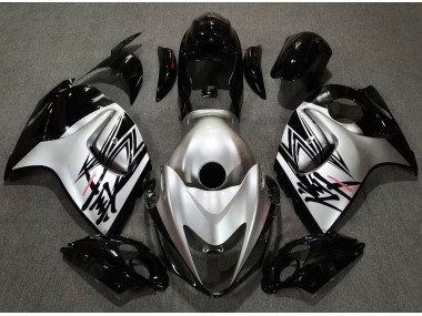 Design Noir Brillant & Argent 2008-2020 Suzuki GSXR 1300 Carénage Moto