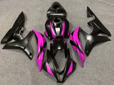 Design Noir Mat & Rose 2007-2008 Honda CBR600RR Carénage Moto