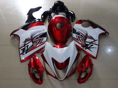 Design Rouge Brillant & Blanc 2008-2020 Suzuki GSXR 1300 Carénage Moto
