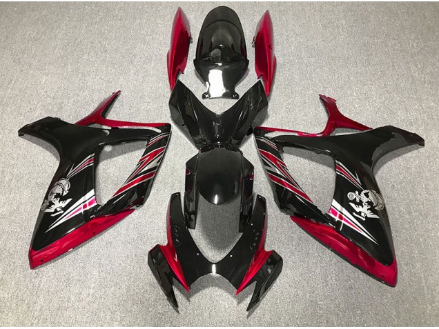 Design Rouge Brillant & Noir 2006-2007 Suzuki GSXR 600-750 Carénage Moto Design Rouge Brillant & Noir 2006-2007 Suzuki GSXR 600-750 Carénage Moto