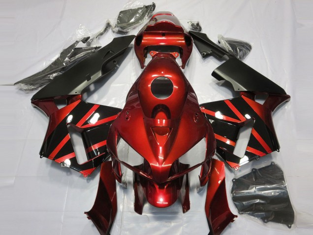 Design Rouge & Noir Brillant 2005-2006 Honda CBR600RR Carénage Moto Design Rouge & Noir Brillant 2005-2006 Honda CBR600RR Carénage Moto