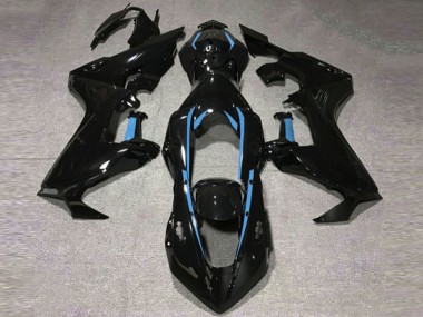 Doublure Noir Brillant & Bleu Clair 2017-2023 Honda CBR1000RR Carénage Moto