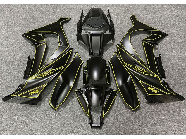 Doublure Noir Mat & Jaune 2011-2015 Kawasaki ZX10R Carénage Moto Doublure Noir Mat & Jaune 2011-2015 Kawasaki ZX10R Carénage Moto