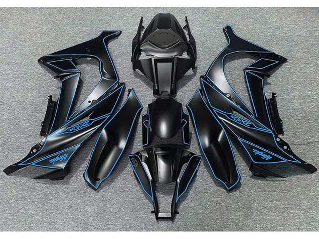 Doublure Noire Mate & Bleue 2011-2015 Kawasaki ZX10R Carénage Moto Doublure Noire Mate & Bleue 2011-2015 Kawasaki ZX10R Carénage Moto