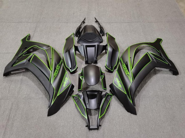 Doublure Noire Mate & Verte 2011-2015 Kawasaki ZX10R Carénage Moto Doublure Noire Mate & Verte 2011-2015 Kawasaki ZX10R Carénage Moto