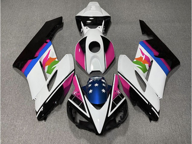 Drapeau Rose & Bleu 2004-2005 Honda CBR1000RR Carénage Moto Drapeau Rose & Bleu 2004-2005 Honda CBR1000RR Carénage Moto