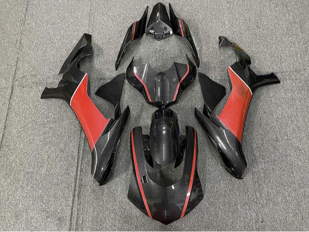 Fiber De Carbone & Rouge 2015-2019 Yamaha R1 Carénage Moto Fiber De Carbone & Rouge 2015-2019 Yamaha R1 Carénage Moto