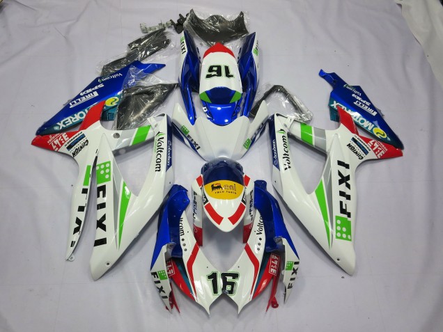 Fixi Bleu 2008-2010 Suzuki GSXR 600-750 Carénage Moto Fixi Bleu 2008-2010 Suzuki GSXR 600-750 Carénage Moto
