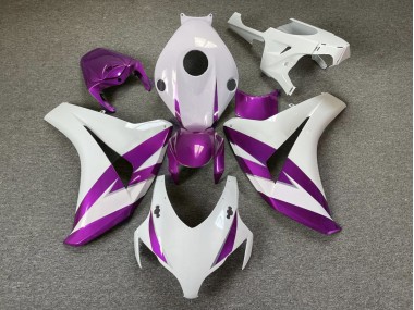 Garniture Blanc Brillant & Violet 2008-2011 Honda CBR1000RR Carénage Moto