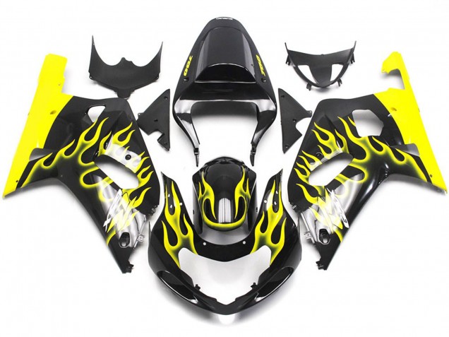 Giallo Vibrante Fiamma 2001-2003 Suzuki GSXR 600-750 Carénage Moto Giallo Vibrante Fiamma 2001-2003 Suzuki GSXR 600-750 Carénage Moto