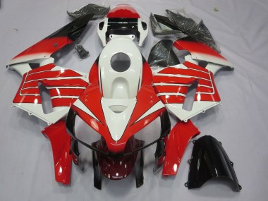 Grandes Rayures Rouges & Blanches 2005-2006 Honda CBR600RR Carénage Moto