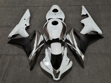 Graphite Blanc & Noir 2007-2008 Honda CBR600RR Carénage Moto