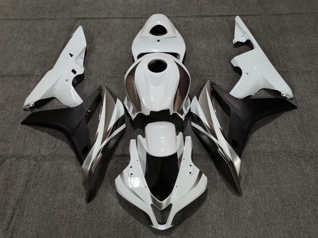 Graphite Blanc & Noir 2007-2008 Honda CBR600RR Carénage Moto Graphite Blanc & Noir 2007-2008 Honda CBR600RR Carénage Moto