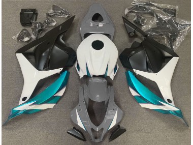 Gris Brillant Blanc & Bleu Clair 2009-2012 Honda CBR600RR Carénage Moto