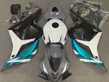 Gris Brillant Blanc & Bleu Clair 2009-2012 Honda CBR600RR Carénage Moto