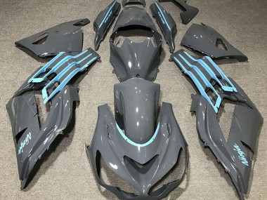 Gris Brillant & Bleu Clair 2012-2021 Kawasaki ZX14R Carénage Moto