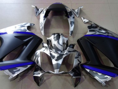Gris Camouflage & Bleu 2002-2012 Honda VFR800 Carénage Moto