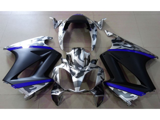Gris Camouflage & Bleu 2002-2012 Honda VFR800 Carénage Moto Gris Camouflage & Bleu 2002-2012 Honda VFR800 Carénage Moto