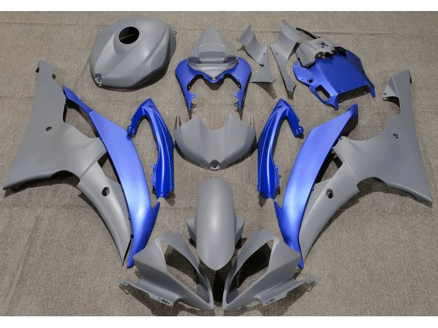 Gris Mat & Bleu 2008-2016 Yamaha R6 Carénage Moto Gris Mat & Bleu 2008-2016 Yamaha R6 Carénage Moto