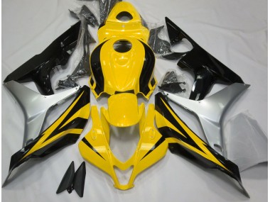 Jaune Brillant Argent & Noir 2007-2008 Honda CBR600RR Carénage Moto