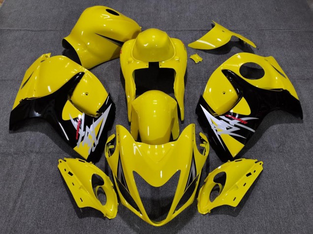 Jaune Brillant Avec Style Noir 2008-2020 Suzuki GSXR 1300 Carénage Moto Jaune Brillant Avec Style Noir 2008-2020 Suzuki GSXR 1300 Carénage Moto