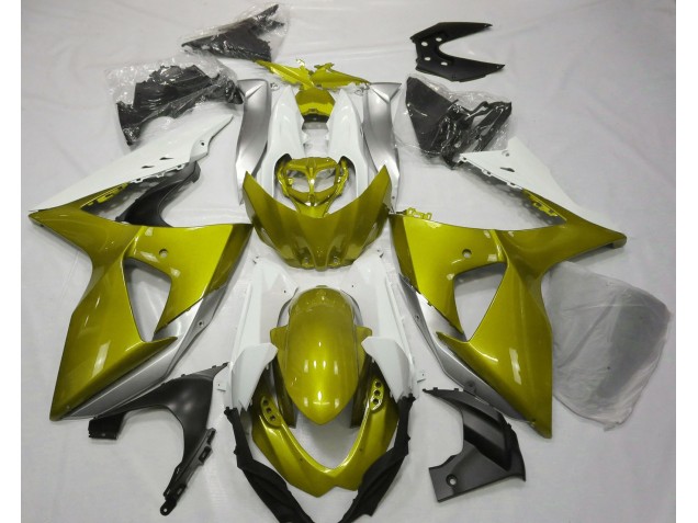 Jaune Brillant & Blanc 2009-2016 Suzuki GSXR 1000 Carénage Moto Jaune Brillant & Blanc 2009-2016 Suzuki GSXR 1000 Carénage Moto