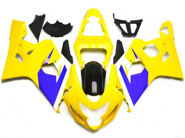 Jaune Brillant & Bleu Vif Personnalisé 2004-2005 Suzuki GSXR 600-750 Carénage Moto Jaune Brillant & Bleu Vif Personnalisé 2004-2005 Suzuki GSXR 600-750 Carénage Moto