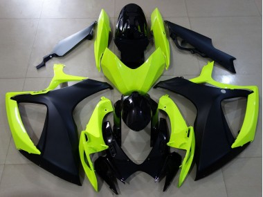 Jaune Brillant & Noir 2006-2007 Suzuki GSXR 600-750 Carénage Moto
