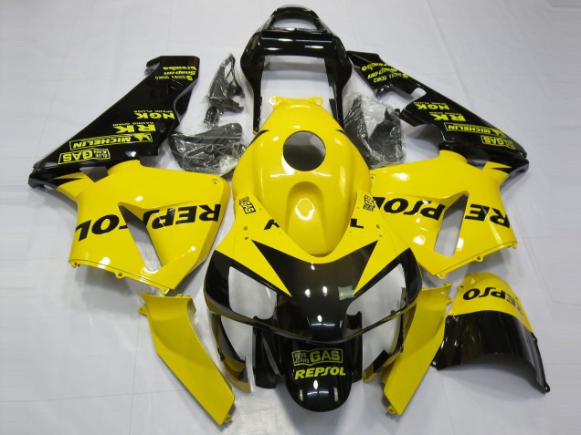 Jaune Brillant Repsol 2003-2004 Honda CBR600RR Carénage Moto Jaune Brillant Repsol 2003-2004 Honda CBR600RR Carénage Moto