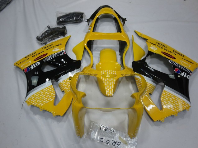 Jaune Elf 2000-2002 Kawasaki ZX6R Carénage Moto Jaune Elf 2000-2002 Kawasaki ZX6R Carénage Moto