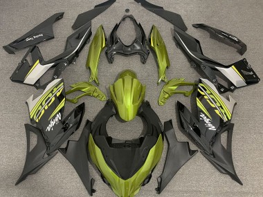 Jaune Liquide & Gris 2018-2023 Kawasaki Ninja 400 Carénage Moto