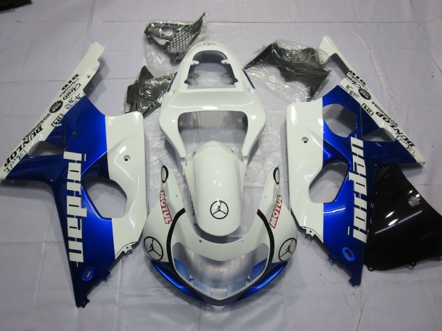 Jordan Blu E Bianco 2000-2002 Suzuki GSXR 1000 Carénage Moto Jordan Blu E Bianco 2000-2002 Suzuki GSXR 1000 Carénage Moto