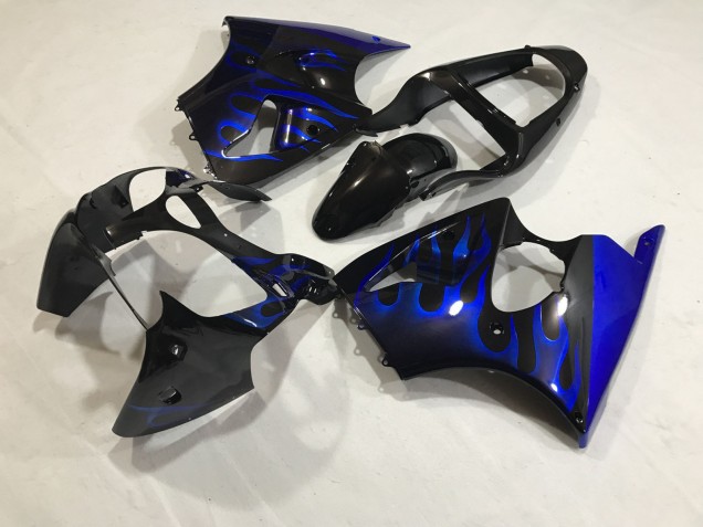 Kit Flamme Bleu 2000-2002 Kawasaki ZX6R Carénage Moto Kit Flamme Bleu 2000-2002 Kawasaki ZX6R Carénage Moto