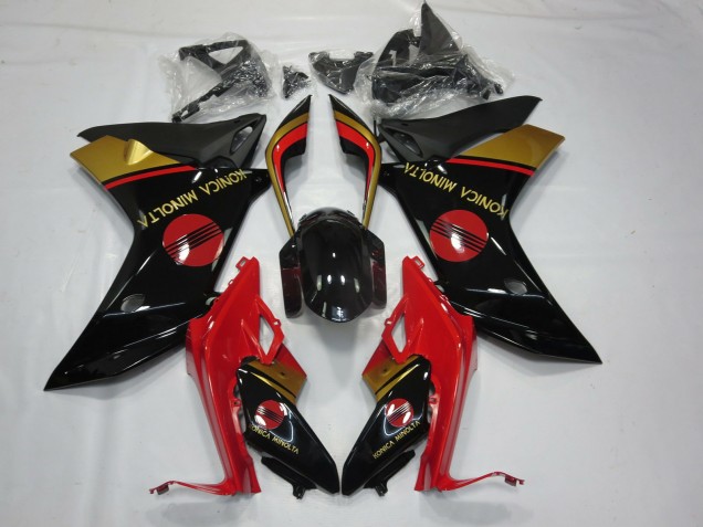 Konica Minolta Rouge Noir & Or 2011-2012 Honda CBR600F Carénage Moto Konica Minolta Rouge Noir & Or 2011-2012 Honda CBR600F Carénage Moto
