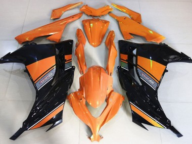 Lever Du Soleil Orange & Noir 2013-2018 Kawasaki Ninja 300 Carénage Moto