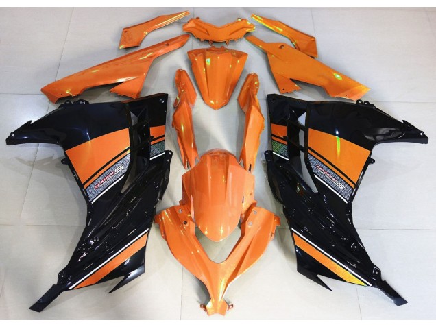 Lever Du Soleil Orange & Noir 2013-2018 Kawasaki Ninja 300 Carénage Moto Lever Du Soleil Orange & Noir 2013-2018 Kawasaki Ninja 300 Carénage Moto
