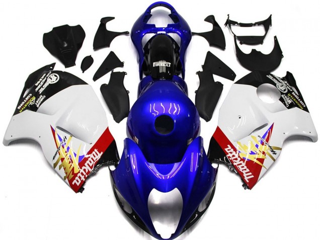 Logo Personnalisé Bleu & Blanc 1997-2007 Suzuki GSXR 1300 Carénage Moto Logo Personnalisé Bleu & Blanc 1997-2007 Suzuki GSXR 1300 Carénage Moto