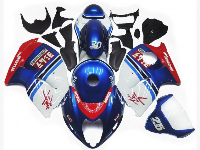 Logo Personnalisé Bleu & Blanc Motul 1997-2007 Suzuki GSXR 1300 Carénage Moto Logo Personnalisé Bleu & Blanc Motul 1997-2007 Suzuki GSXR 1300 Carénage Moto
