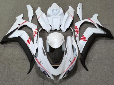 Logos Blanc Nacré & Rouge 2016-2019 Kawasaki ZX10R Carénage Moto