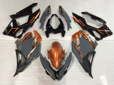 Nardo Gris & Orange 2018-2023 Kawasaki Ninja 400 Carénage Moto