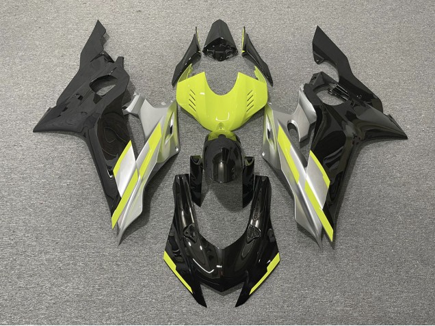 Noir Avec Jaune Flore 2017-2021 Yamaha R6 Carénage Moto Noir Avec Jaune Flore 2017-2021 Yamaha R6 Carénage Moto