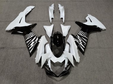 Noir Blanc & Argent 2011-2024 Suzuki GSXR 600-750 Carénage Moto