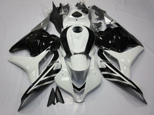 Noir & Blanc Brillant 2009-2012 Honda CBR600RR Carénage Moto Noir & Blanc Brillant 2009-2012 Honda CBR600RR Carénage Moto