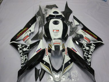 Noir & Blanc Playboy 2007-2008 Honda CBR600RR Carénage Moto