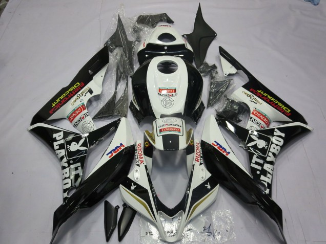 Noir & Blanc Playboy 2007-2008 Honda CBR600RR Carénage Moto Noir & Blanc Playboy 2007-2008 Honda CBR600RR Carénage Moto